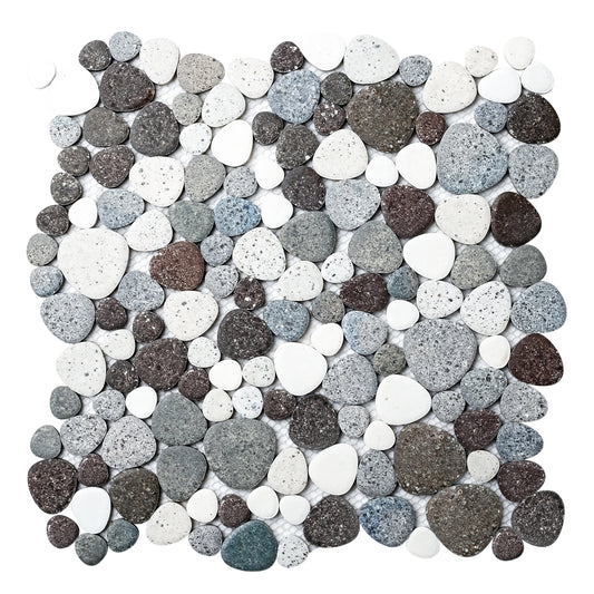 Parrotile Pebble Tile Stone Mosaic Tile for Wall & Floor Tile (Set of 5)